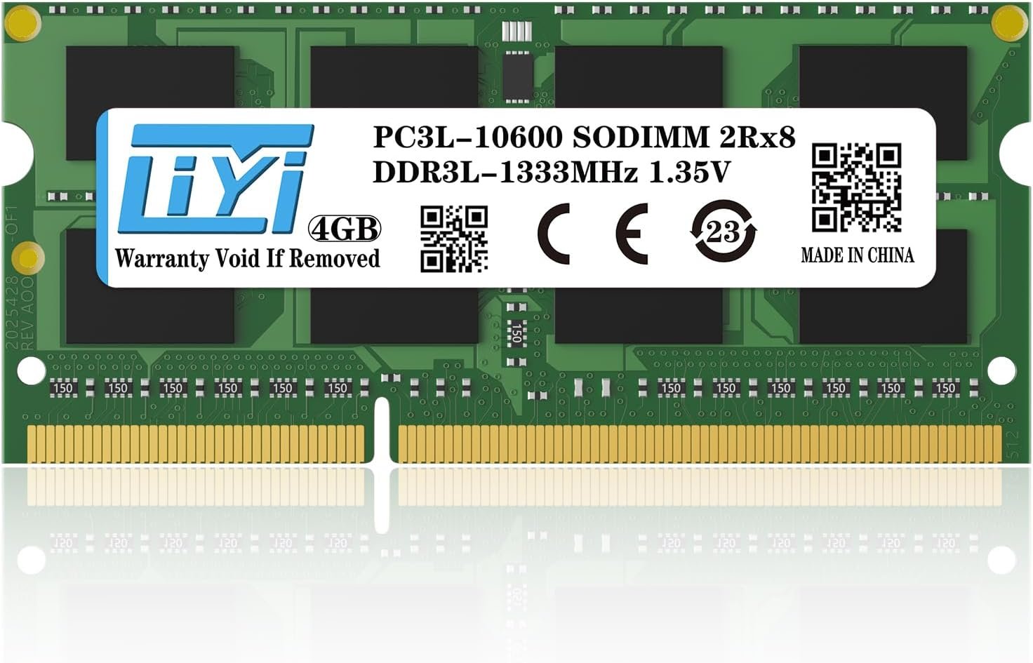 LIYI DDR3L 4GB RAM Single 1333MHz PC3 PC3L-10600 CL9 1.35V Low Voltage DRAM SO-DIMM DDR3L RAM 204-Pin 2Rx8 Dual Rank Unbuffered Non-ECC Laptop Notebook PC Computer RAM Memory Module Upgrade