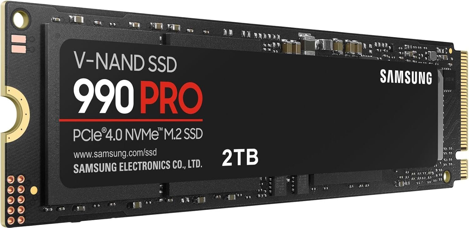 Samsung SSD 990 PRO 2TB, PCIe 4.0 M.2 2280, Up to 7,450 MB/s NVMe Internal Solid State Hard Drive for High End Computing, Gaming, and Heavy Duty Workstations, (MZ-V9P2T0B/AM