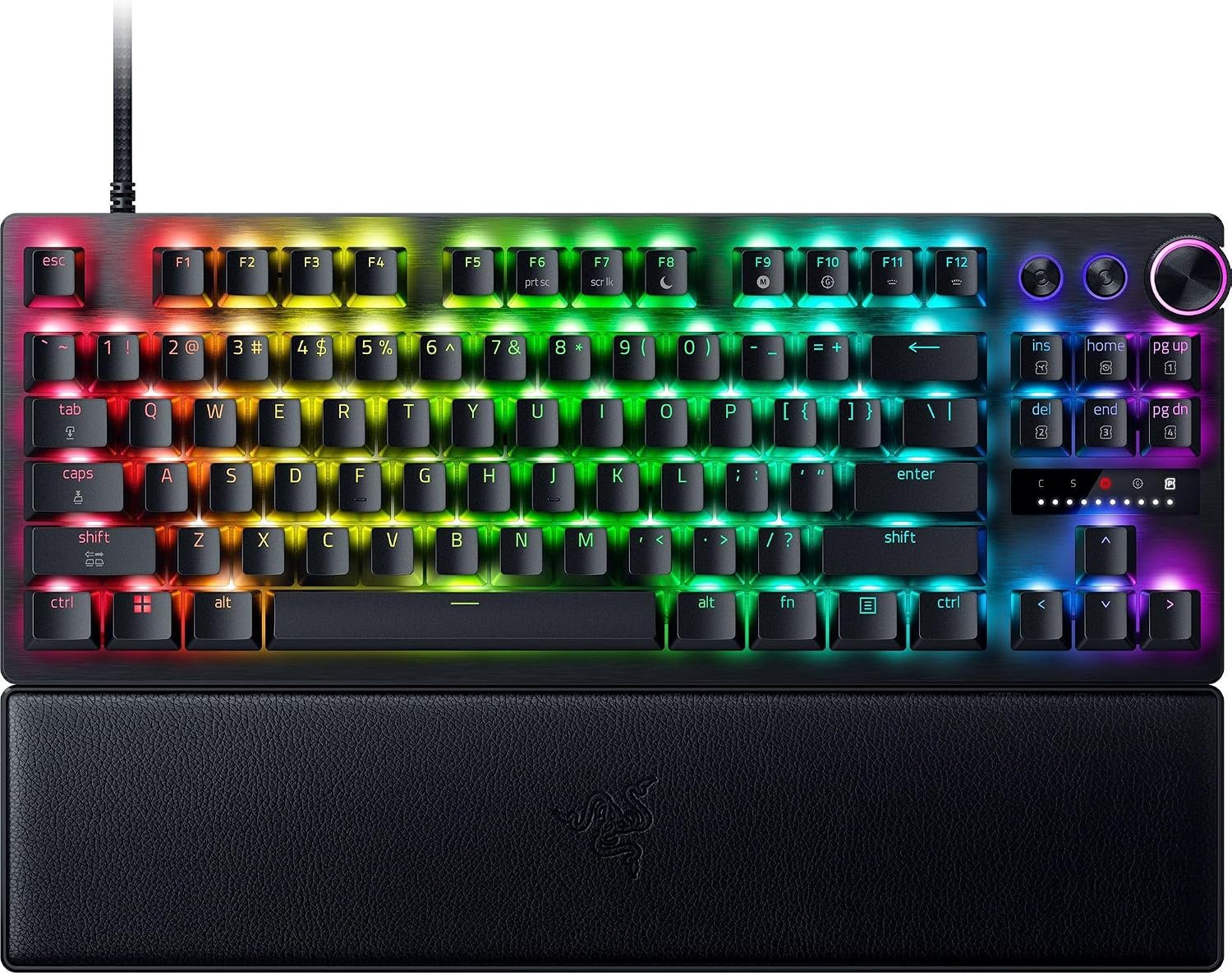 Razer Huntsman V3 Pro TKL 8KHz Esports Gaming Keyboard, Black Analog Optical Switches Gen 2, 8KHz Polling, Razer Snap Tap, Rapid Trigger, Adjustable Actuation, Media Controls