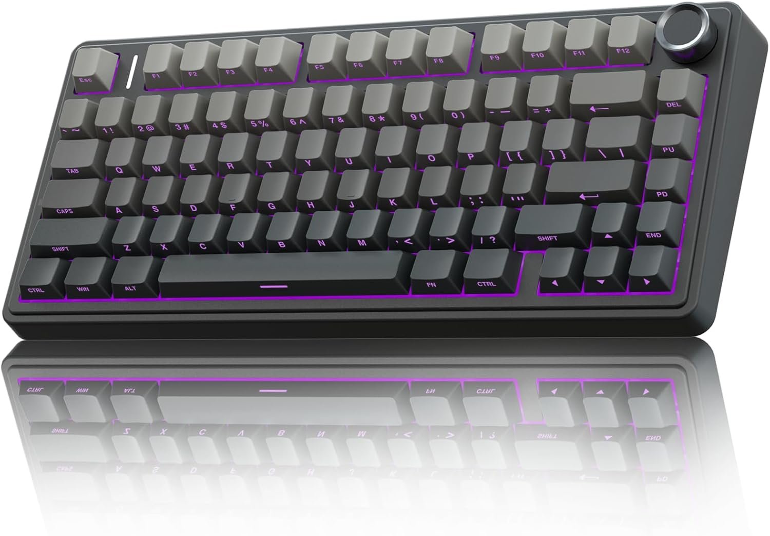 AULA F75 Pro Wireless Mechanical Keyboard,75% Hot Swappable Custom Keyboard with Knob,RGB Backlit,Pre-lubed Reaper Switches,Side Printed PBT Keycaps,2.4GHz/USB-C/BT5.0 Mechanical Gaming Keyboards