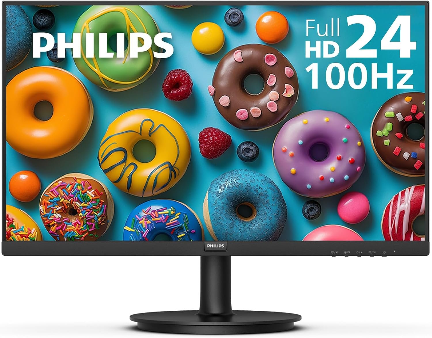 Philips 24 Inch Computer Monitor FHD 100Hz VA VESA Flicker-Free, 241V8LB 1920×1080 LED Monitor, 4ms GtG, Adaptive Sync, HDMI 1.4, Tilt Adjust, Low Blue Light, 4yr Advance Replacement Warranty