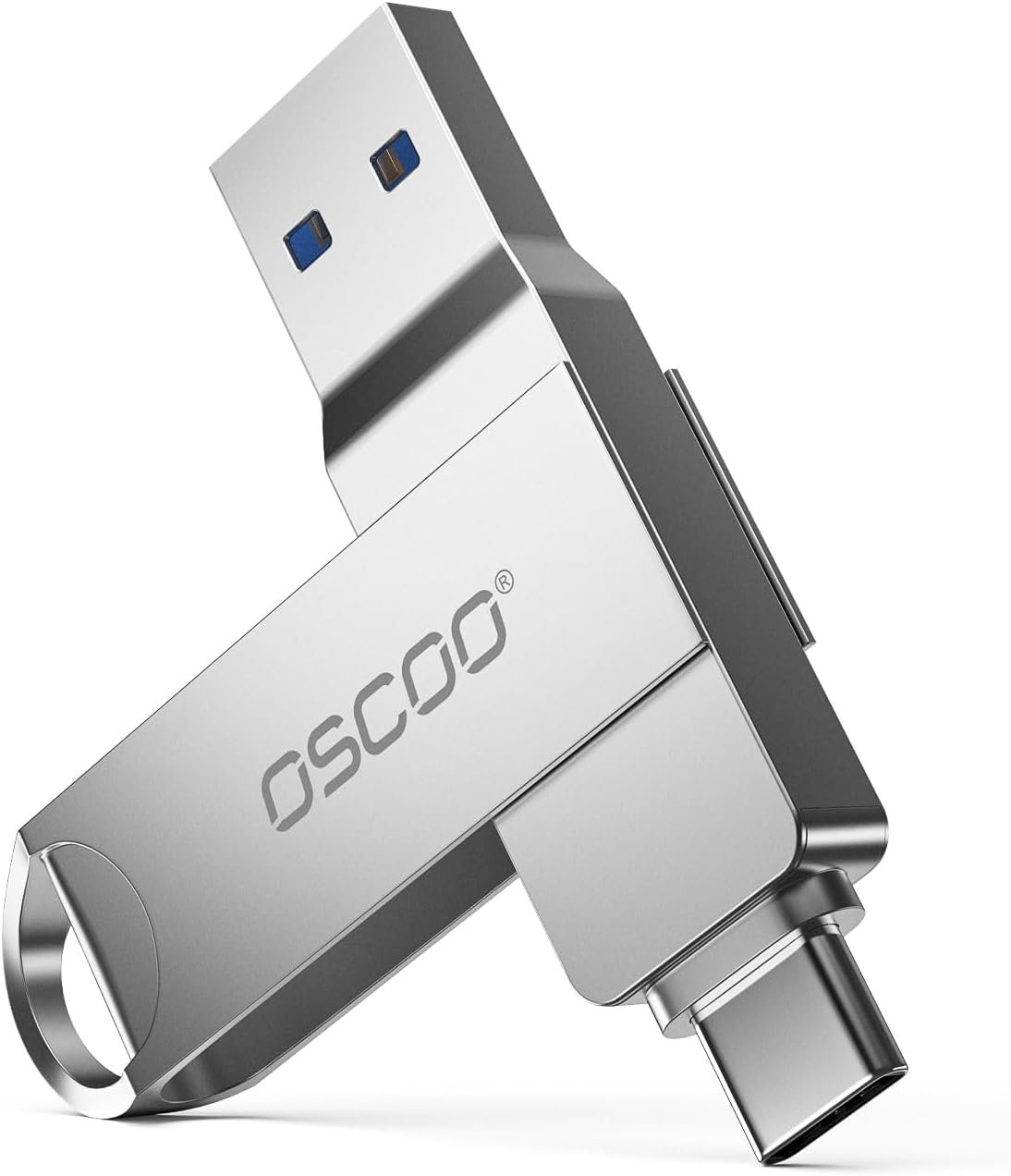 32GB Dual USB Flash Drive, USB 3.1 Gen1 Thumb Drive Dual USB-C+A Jump Drive, Metal Housing, Swivel Design for Storage and Backup