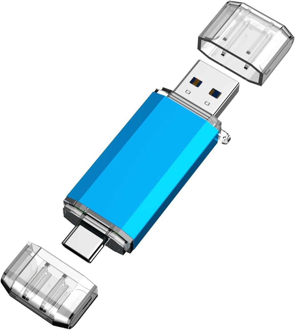 KOOTION USB C Flash Drive 32GB 2 in 1 OTG USB 3.0/Type C Thumb Drive Dual Drive USB C Memory Stick for Smartphone Laptop Tablet PC, Blue