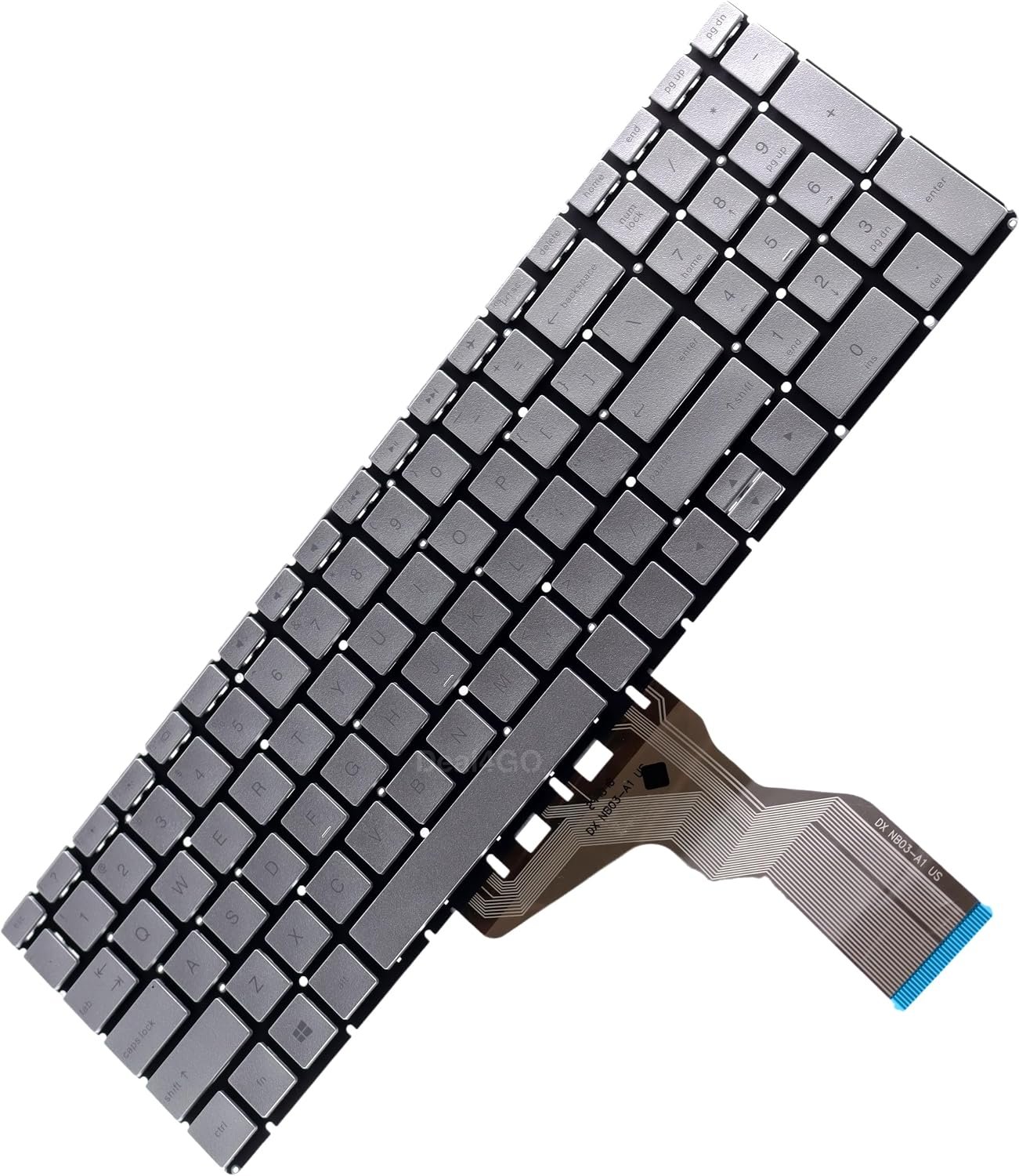 Non-Backlit Keyboard L63578-001 Replacement for HP 15-DY 15-EF 15s-FQ 15s-FR 15-DY2021NR 15-EF2126WM - Silver