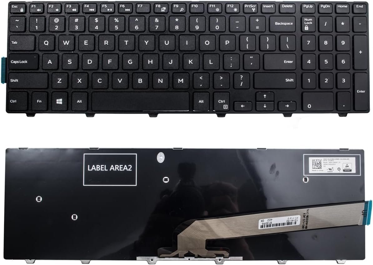 Laptop Keyboard with Frame for Dell Inspiron 15 3000 5000 3541 3542 3543 3551 3552 3558 3593 3567 5542 5545 5547 5755 5551 5558 5552 5758 5759 5559 Laptop NO Backlight